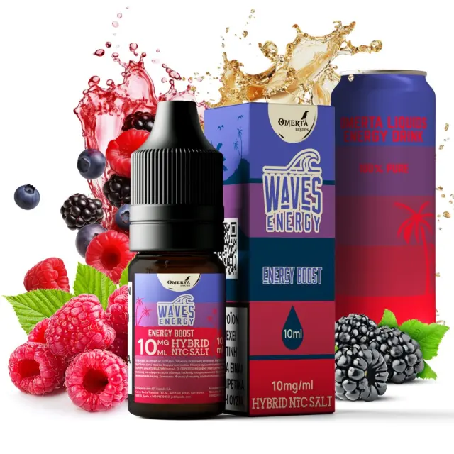 Energy Boost 10ml Hybrid Nic Salt - Waves Energy by Omerta 10mg