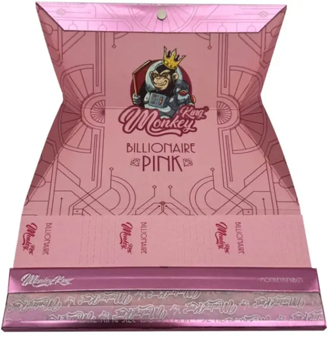 Monkey King Χαρτάκια Billionaire Pink - King Size Slim με Τζιβάνα 2