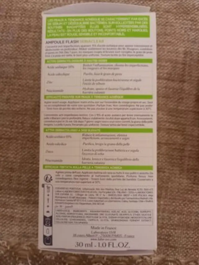 SVR Sebiaclear Ampoule Flash Ορός κατά των Ατελειών με 15% Αζελαϊκό Οξύ 30ml 2