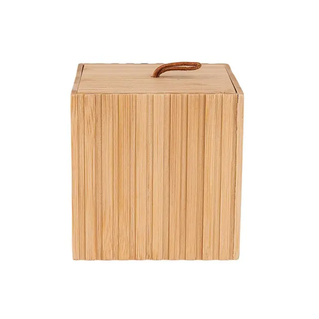 Κουτί Αποθήκευσης Και Οργάνωσης Μπάνιου Essentials Bamboo 9x9x8cm Estia 02-13165