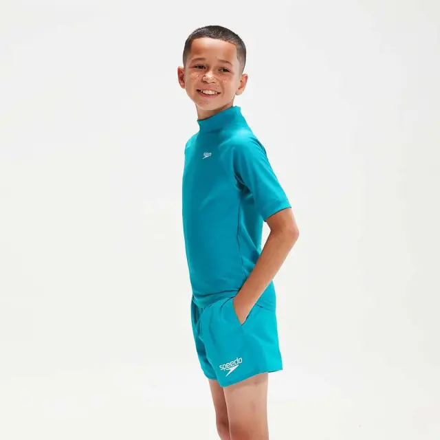 Speedo Boy's Printed Short Sleeve Rash UV Protection Top Πετρόλ 800316615123 (Speedo) - 152 2