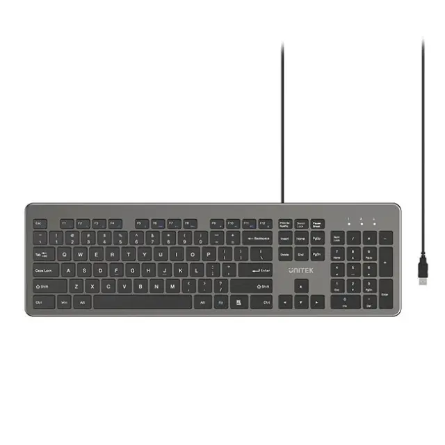 Unitek Keyboard SlimTap 100% Gray (T052AGY01-US)