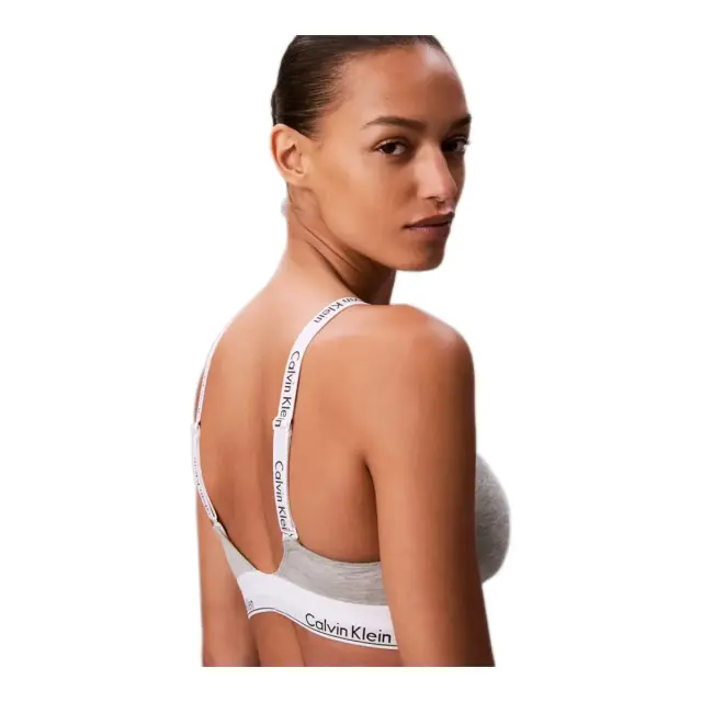 Calvin Klein Γυναικείο Μπουστάκι Lightly Lined - Icon Cotton Modal, Χρώμα Grey Heather - M 2