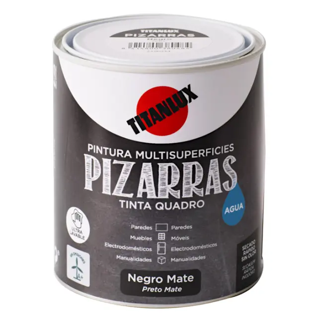 Χρώμα Μαυροπίνακα Νερού Pizarras al Agua TITAN 750ml