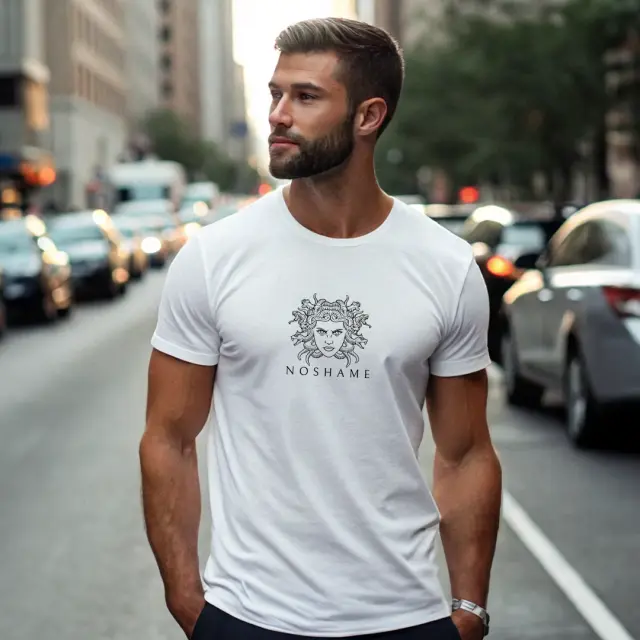 T-shirt Noshame® Λευκό με τύπωμα Medusa - 112571 - XXL