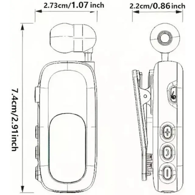 K75 In-ear Bluetooth Handsfree Ακουστικό Πέτου Μαύρο 3
