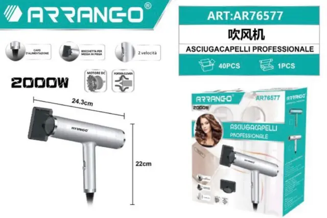 Arrango AR76577 Πιστολάκι Μαλλιών 2000W Πράσινο 2