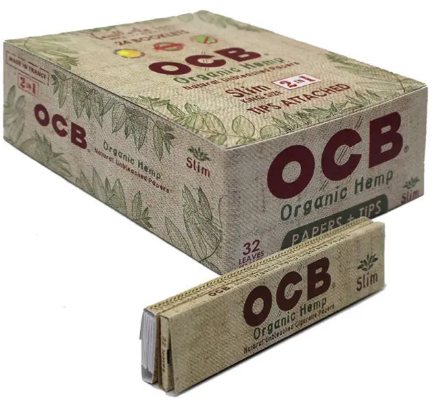 OCB Χαρτάκια - Organic Hemp - King Size Slim με Τζιβάνες 32τεμ.