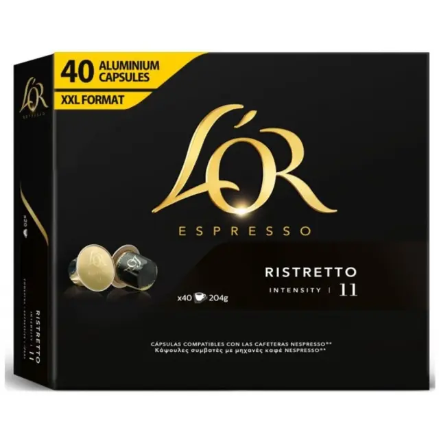 Lor Ristretto 40 κάψουλες Nespresso αλουμινίου