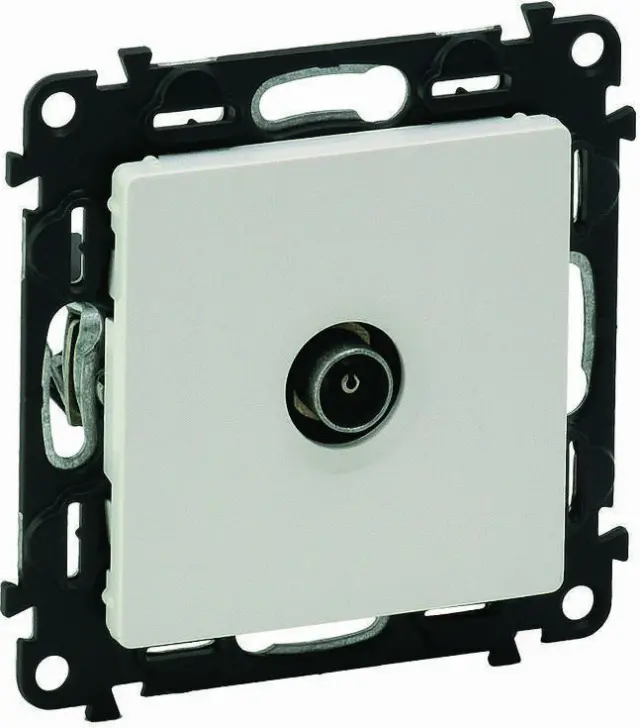 Male TV terminal socket Valena Life - attenuation 10 dB French - white