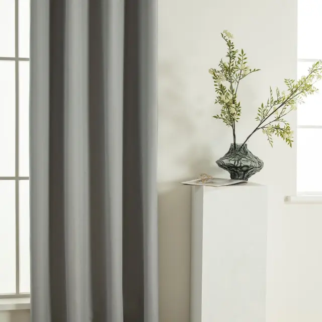 Beauty Home Κουρτίνα Full Blackout σκίασης με 8 κρίκους Soft Art 8391 Grey-11 140x270 Γκρι 3