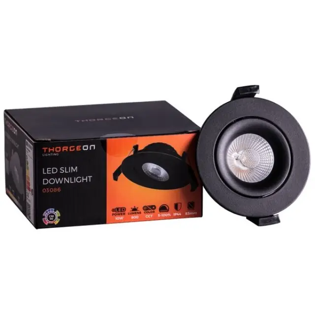 LED Downlight 10W DIMM CCT 800Lm 40° CRI 90 Flicker-Free Cutout 83-88mm (External Driver Included) RAL9005