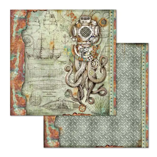 Χαρτί Scrapbooking Stamperia Διπλής Όψης - Sea World Octopus - 31x30cm