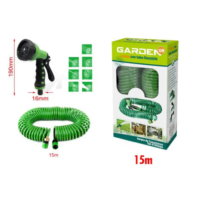 KMT Λάστιχο Σπιράλ 15m με Πιστόλι - Spiral Hose with Gun 9369403