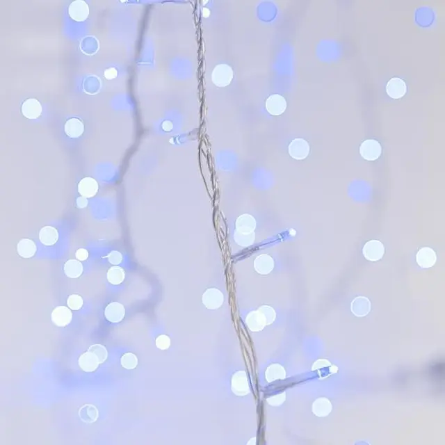 100 LED Επέκταση Έως 3 Με Μετασχηματιστή Προέκταση 300cm Διάφανο Καλώδιο Μπλε Φως Ιp44