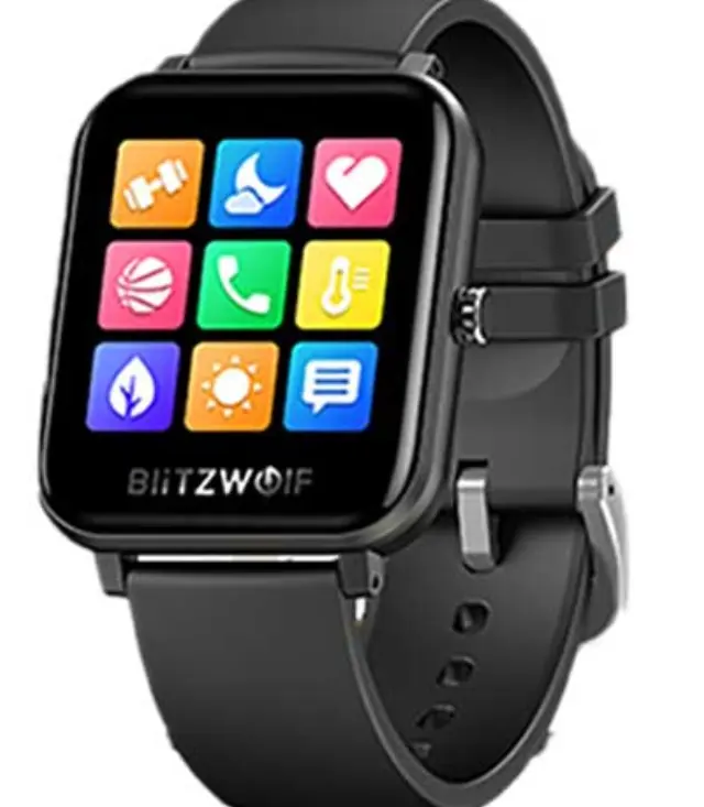 BlitzWolf SmartWatch BW-GTC, Phone Call Compatible, 1.54" IPS Display, Blood Pressure and Oxygen Monitor, Sport Modes - Black