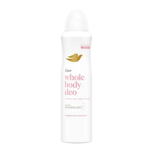 Dove Whole Body Deo Sensitive Spray Raspberry & Rose Scent Αποσμητικό Σώματος 150ml