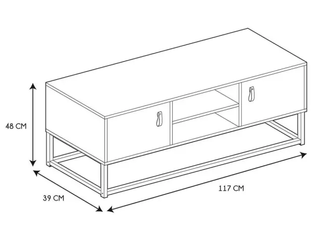 Έπιπλο Τηλεόρασης Abbott Home Deco Factory με διαστάσεις 117x39x48cm HD6626 3