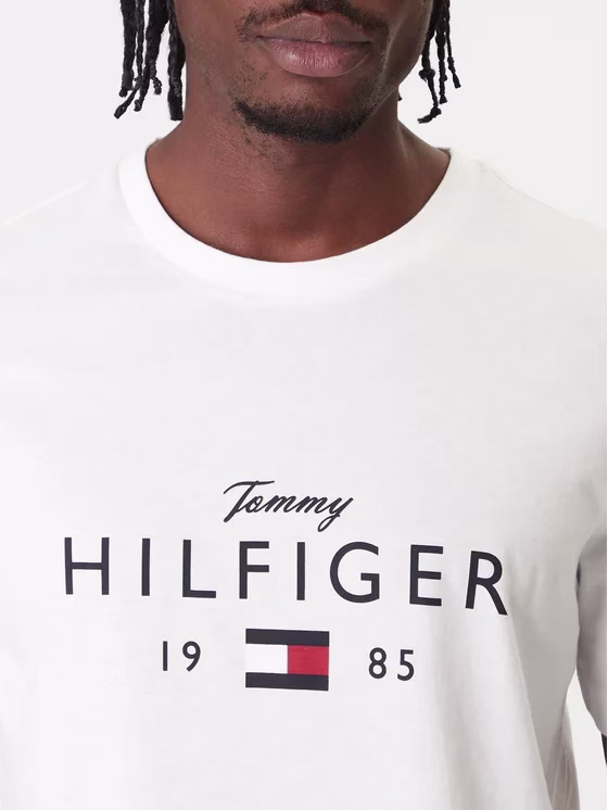 TOMMY HILFIGER T-Shirt Ανδρικό Λευκό Άσπρο