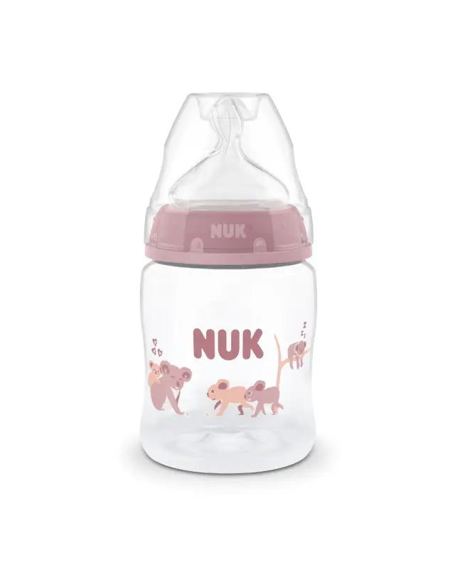 NUK First Choice Πλαστικό Μπιμπερό Koala με Θηλή Σιλικόνης και Ρυθμιζόμενη Θερμοκρασία 0m+ 150ml