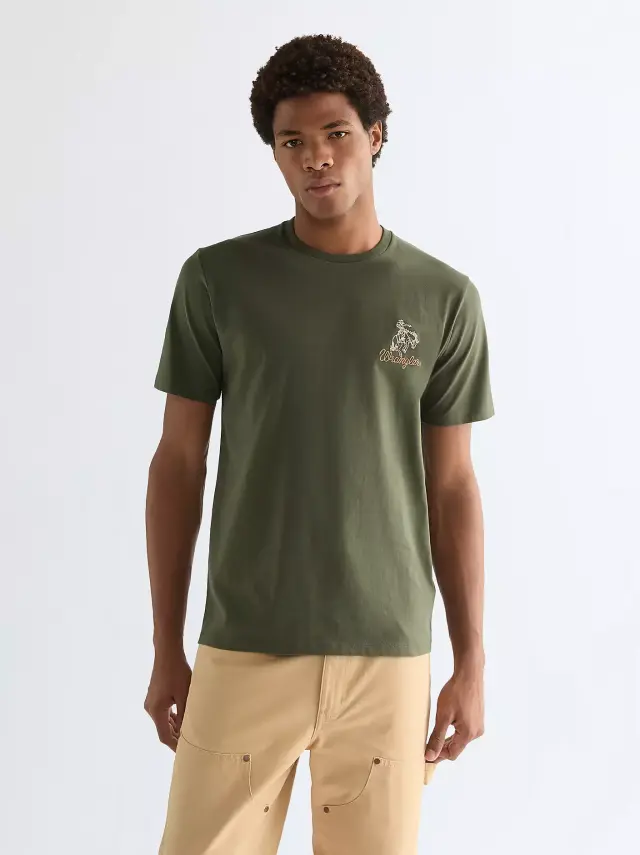 Wrangler Ανδρικό EMBROIDERY T-Shirt 112377989 – Khaki - XXL