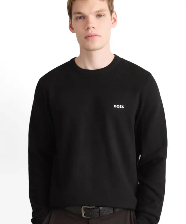 Hugo Boss - Ανδρικό Πουλόβερ Momentum-X Regular Fit 50547507-402 Μπλε Σκούρο 3