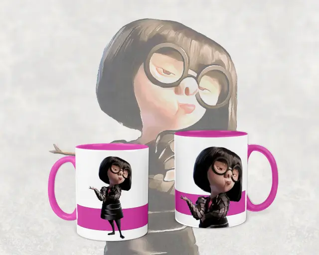 Kούπα κεραμική ροζ 330ml σχέδιο Edna Mode η κούπα είναι με συσκευασία δώρου