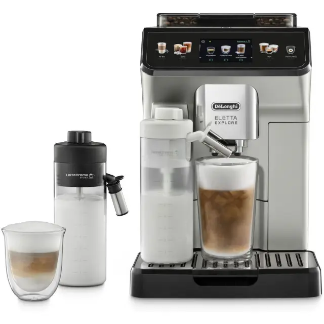 De'Longhi Ecam450.86.t Eletta Explore Αυτόματη Μηχανή Espresso 1450W Πίεσης 19bar για Cappuccino με Μύλο Άλεσης Ασημί 2