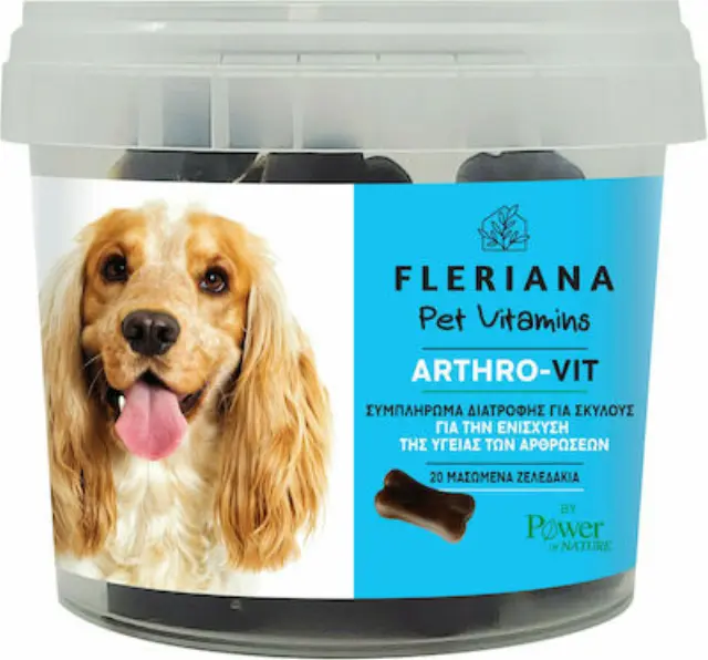 Fleriana Pet Vitamins Arthro-vit 20 μασώμενα ζελεδάκια σε σχήμα κόκκαλου (120 g)