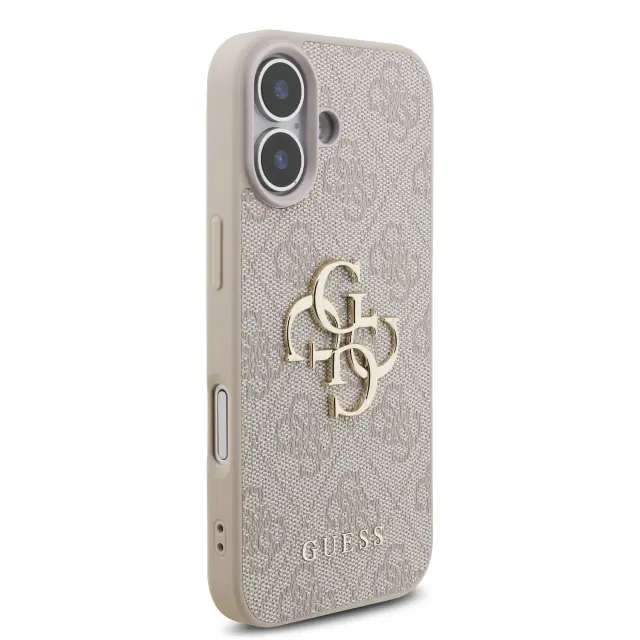 Guess PU 4G Metal Logo Strap Case for iPhone 17 Pink 3