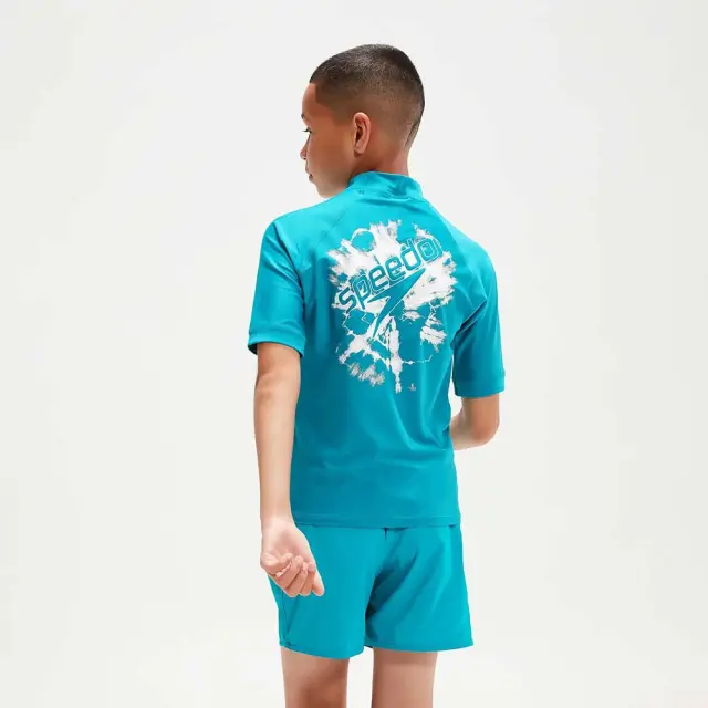 Speedo Boy's Printed Short Sleeve Rash UV Protection Top Πετρόλ 800316615123 (Speedo) - 152 3