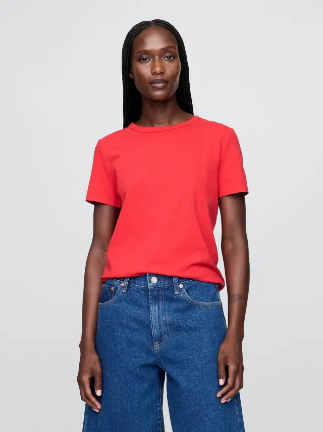 Κόκκινη Οργανικό Βαμβάκι Vintage Μπλούζα Tomato red - S