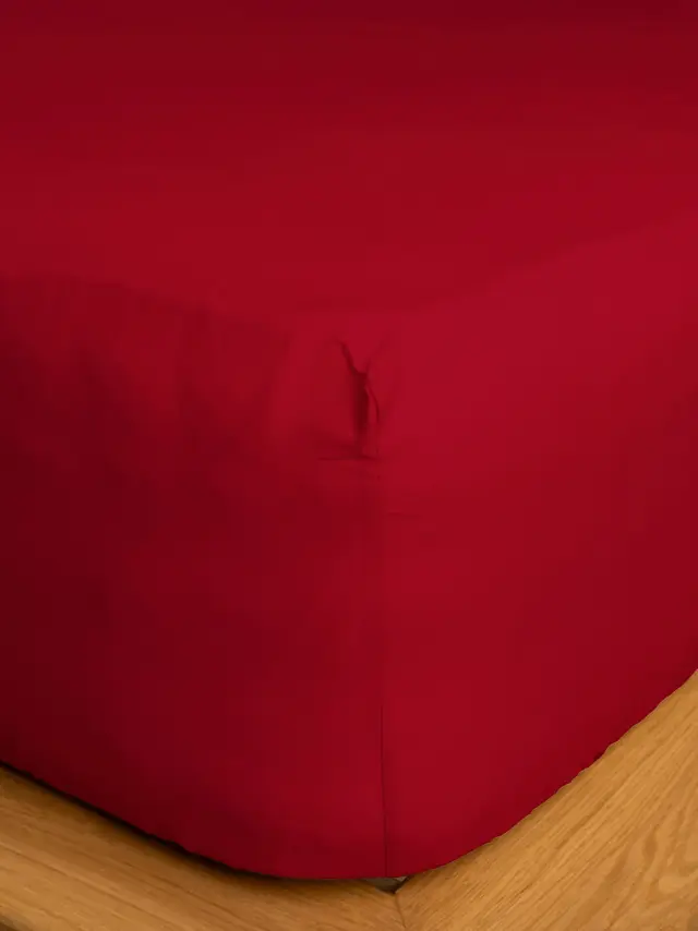 Κατωσέντονο Cotton Feelings με λάστιχο 113 Red Μονό (100x200+30) Sunshine