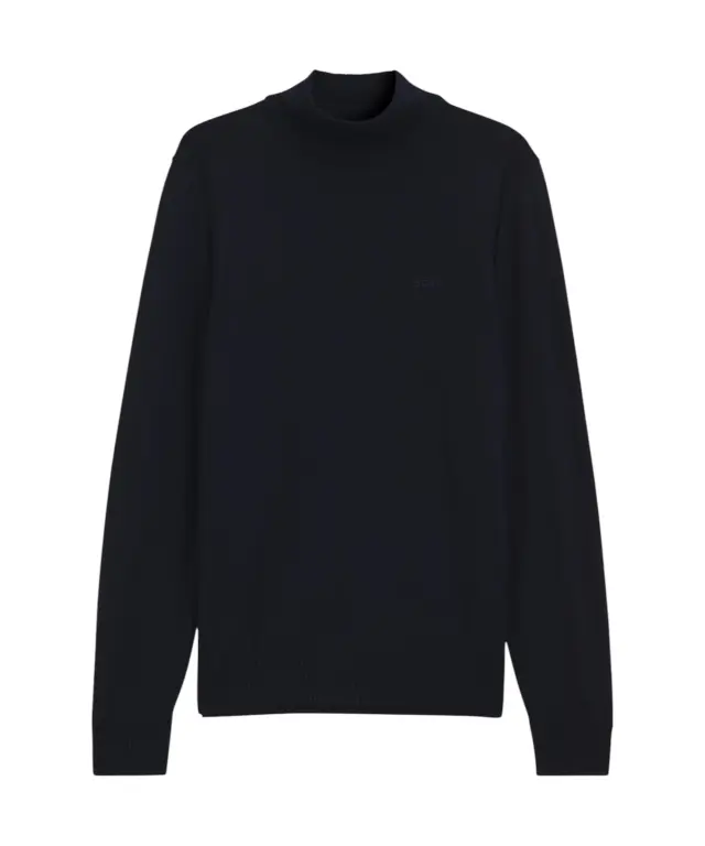 Hugo Boss - Ανδρικό Πλεκτό Πουλόβερ Avac_M1 50578016-404 Σκούρο Μπλε