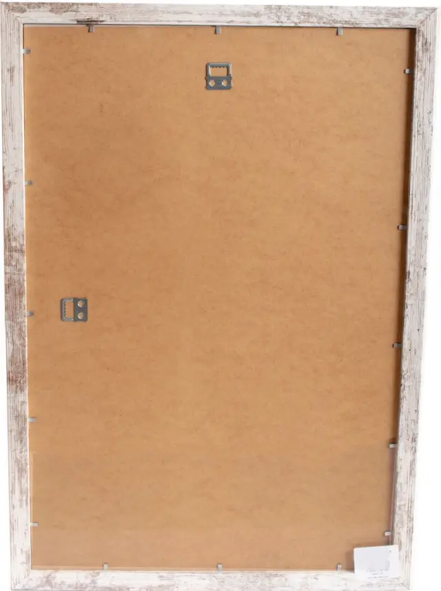 Kορνίζα τοίχου NELSON 6 40X50 ξύλινη mdf για φωτογραφία 40Χ50 χρώμα λευκό μπεζ παλαίωση 3