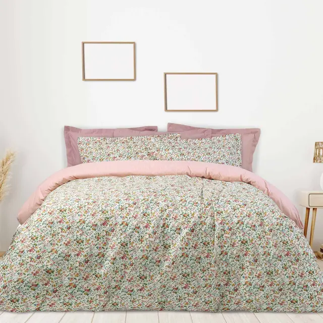 Κουβερλί Μονό 160x240 5403 Κρεμ-Σομόν-Πράσινο Das Home