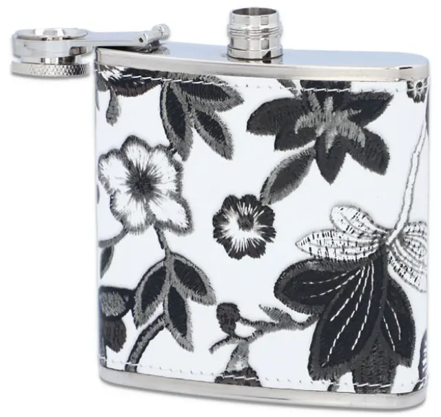 Hip Flask Φλασκί Ποτού Black Flower (F3310) - 180ml 3