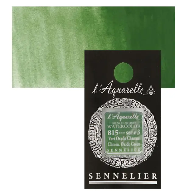 Χρώμα Ακουαρέλας Sennelier l Aquarelle Half Pan - 815 Chromium Oxide Green