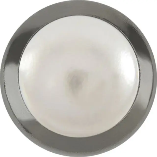 Swarovski 2080 Hotfix Cabochon Flatback Frame Creampearl/Gunmetal Ø7.1x1.8mm ~12τεμ