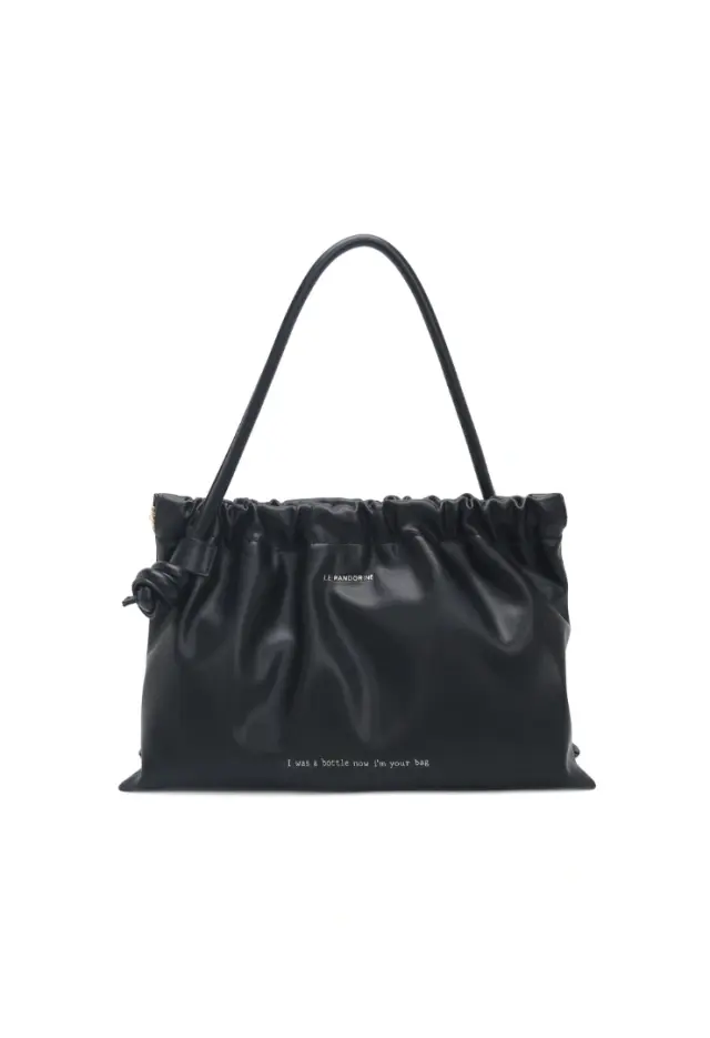 LE PANDORINE - Bottle shoulder bag in black recycled material