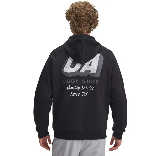 Under Armour Men's Rival Fleece HBR Logo Hoodie Μαύρο 6003955-001 (Under Armour) 2