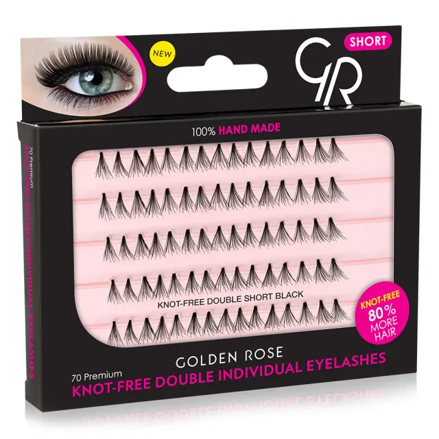 Knot Free Double Individual Eyelashes (209) Short-2814