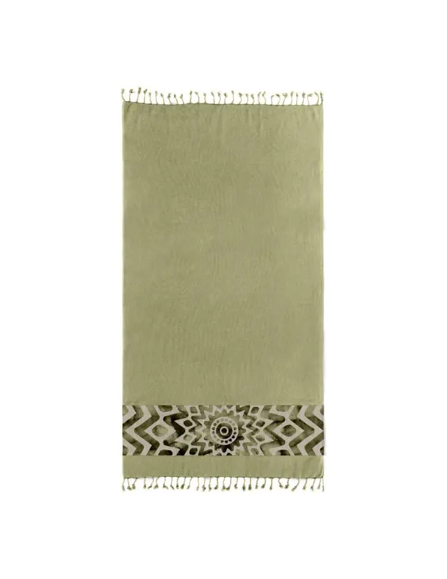 Πετσέτα Θαλάσσης Παρεό Guy Laroche Pestemal 17 Khaki 90x170 2