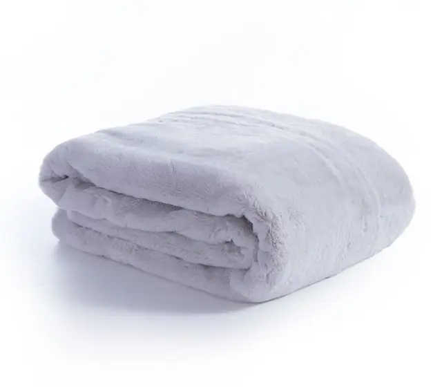Nef-Nef Homeware Κουβέρτα Rabbit Fur Warmer 240x220 Silver