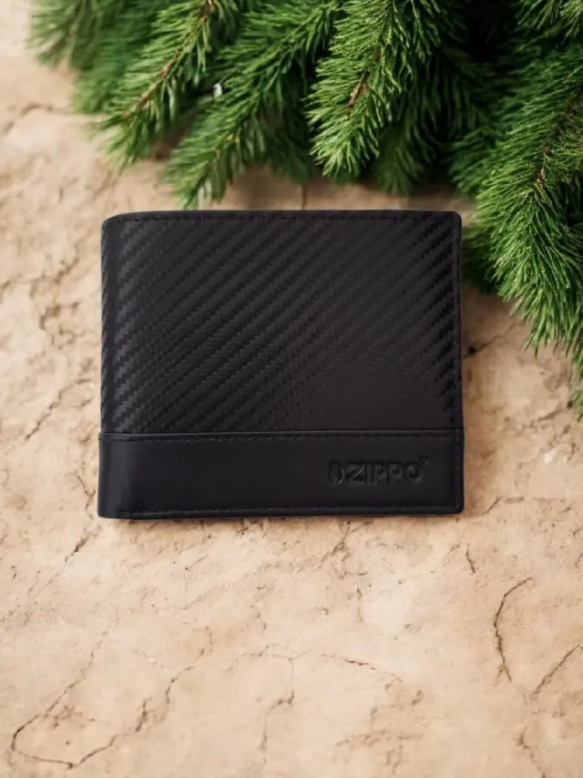 Zippo Ανδρικο Πορτοφόλι Μαύρο με Θήκη για Κέρματα.