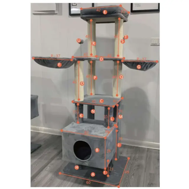 Ονυχοδρόμιο Με Ανταλ/κα Scratcher 4 Επιπέδων Γκρι 60x49x165cm 2