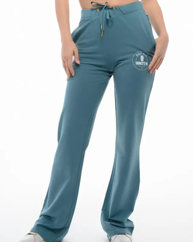 Ghetto Streetwear High-Waisted Sweatpants Green Petrol for Women