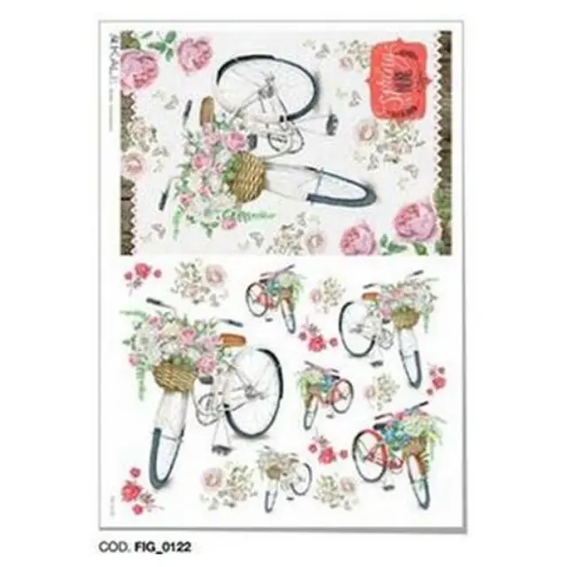 Ριζόχαρτο PaperD για Decoupage , Ποδήλατα Vintage 32Χ45cm - SCENE-0028
