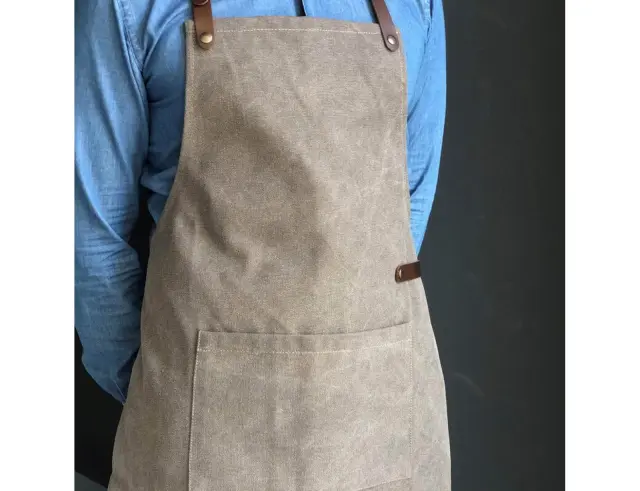 Ποδιά Λαιμού από Καμβά Doxx Amsterdam Washed Canvas Apron με ρυθμιζόμενα λουράκια και διαστάσεις 82x66cm - BeigeC.AP-001-BEIGE 2