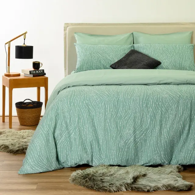 Παπλωματοθήκη 225x245 Υπέρδιπλη Casual Line Melinen Brooke Aqua 50% Βαμβάκι-50% Πολυέστερ